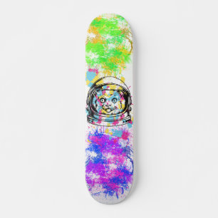 Skateboard Chat à éclaboussure de peinture colorée