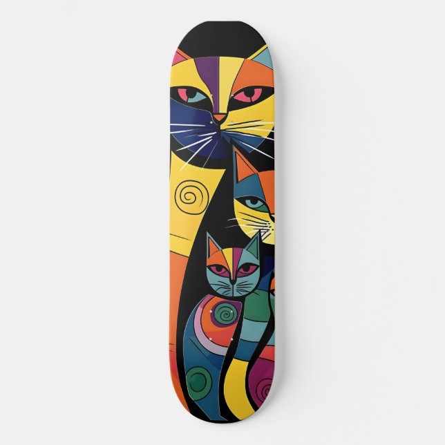 Skateboard Chat Abstrait Kitten (Recto)