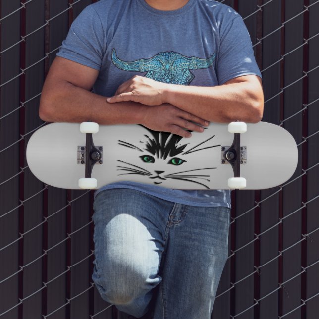 Skateboard Chat aux yeux verts (Extérieur 3)