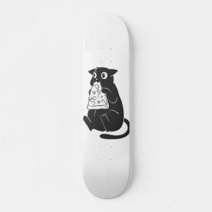 Skateboard Chat avec une pizza en bouche - Choisissez la coul