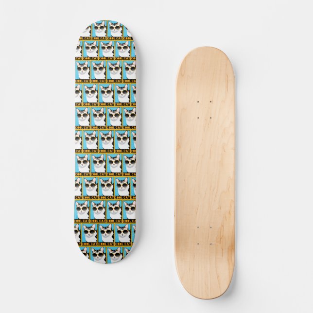Skateboard Chat Cool amusant (Recto)
