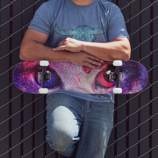 Skateboard Chat de la galaxie violette  (Extérieur 3)
