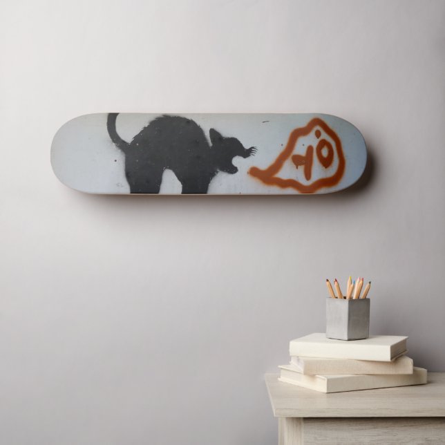 Skateboard Chat de planche à roulettes graffiti. (Art mural (Horz))