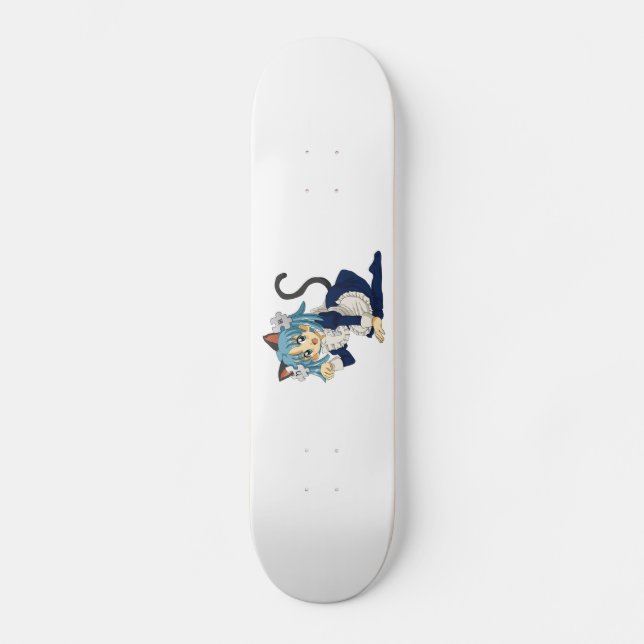 Skateboard Chat d'écolière d'Anime sur ses genoux dans la (Recto)