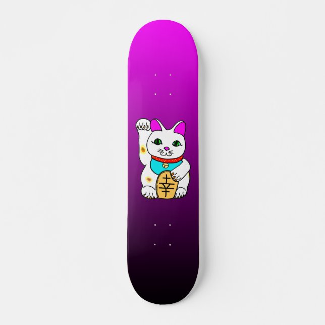 Skateboard Chat Maneki Neko Rave Mignon (Devant)