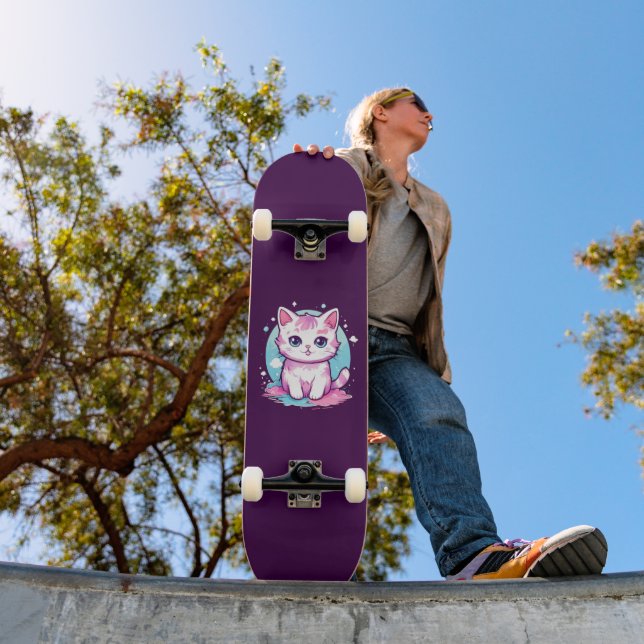 Skateboard Chat Mignon Kawaii (Extérieur 1)
