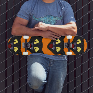 Skateboard Chat noir d'Halloween