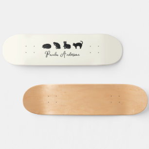 Skateboard Chat noir drôle mignon personnalisable
