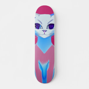 Skateboard Chat siamois rose chaud