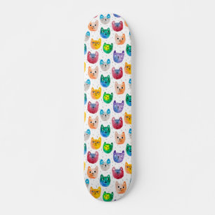 Skateboard Chats aquarelles et amis