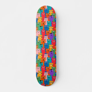 Skateboard Chats colorés motif