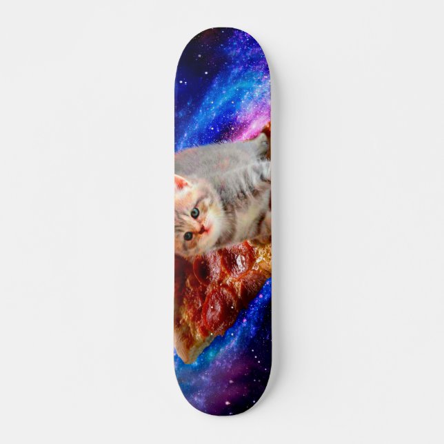 Skateboard Chats dans la pizza spatiale (Devant)