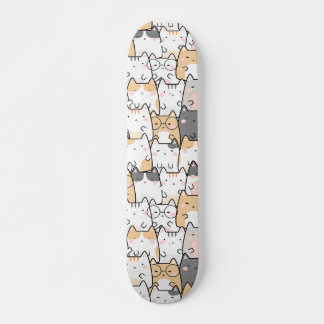 Skateboard Chats Motif Cute Kawaii sans joint