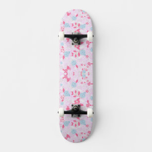 Skateboard Chaussure basse mignonne à motif floral pastel col