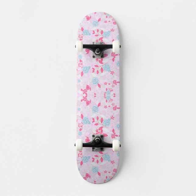 Skateboard Chaussure basse mignonne à motif floral pastel col (Recto)