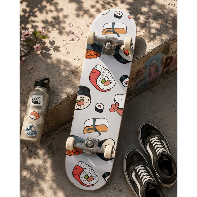 Skateboard Chaussures à enfiler Kawaii Sushi Rolls Pattern (Créateur téléchargé)