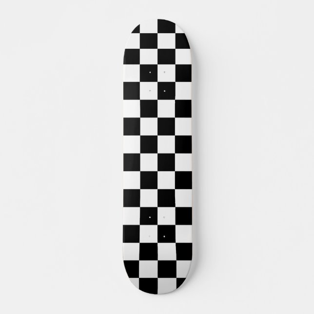 Skateboard Check Black White Checkered Pattern (Devant)