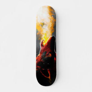 Skateboard Chef du loup-feu agressif