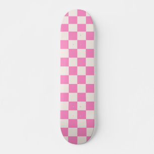 Skateboard Chèque rose, Motif en damier, À damiers
