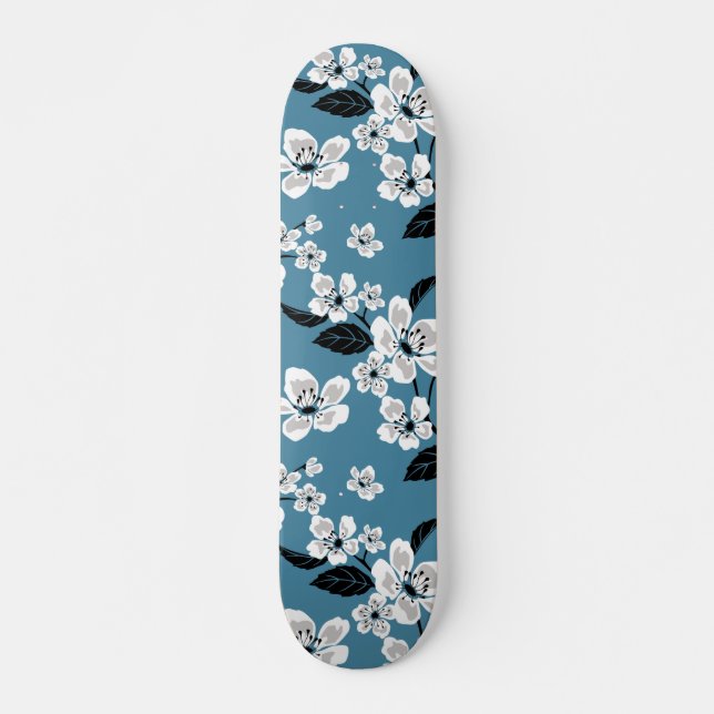 SKATEBOARD CHERRY BLOSSOM - SAKURA (BLEU FUMEUR) (Devant)