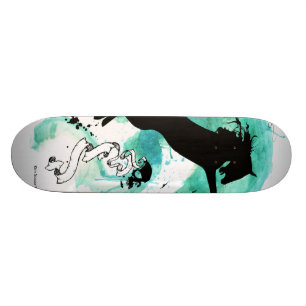 Skateboard Cheval de couleur d'eau - planche à roulettes