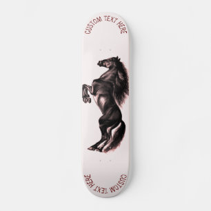 Skateboard Cheval sauvage noir dressé - Dessin - Ajouter un t