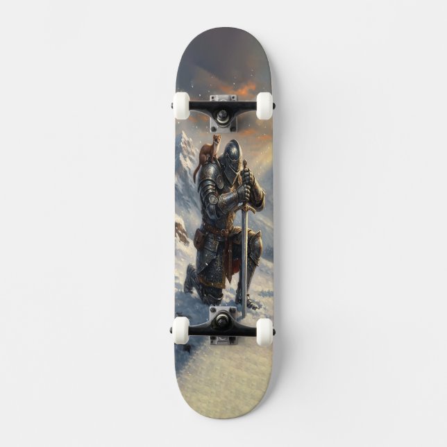 Skateboard Chevalier épique & Stoat Fantastique Art  (Recto)