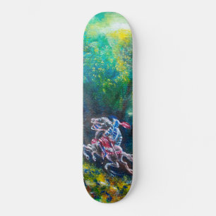 SKATEBOARD CHEVALIER LANCELOT, ÉQUITATION DANS LA FORÊT VER
