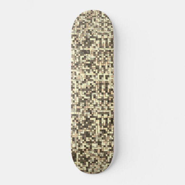 Skateboard Chevauchement de petits carrés dans les tons beige (Recto)