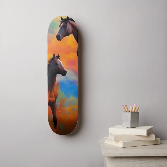 Skateboard Chevaux sauvages (Art mural)