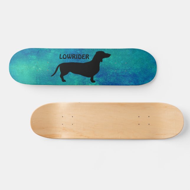 Skateboard Cheveux courts Dachshund - Silhouette 1 (Horz)