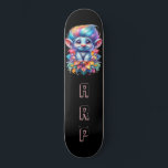 Skateboard *~* Cheveux Rainbow Troll AP89 Neon Initial<br><div class="desc">(Code de recherche AP89 pour les articles Troll et AP88 pour les articles de thème médiéval ) Transfert facile vers d'autres produits Zazzle. Patinage arrière - plan NOIR. Les couleurs vives et oh si heureux de NEON Rainbow couleurs juste pop les images TROLL et les LETTRES. Customisez / Personnalisez vos...</div>