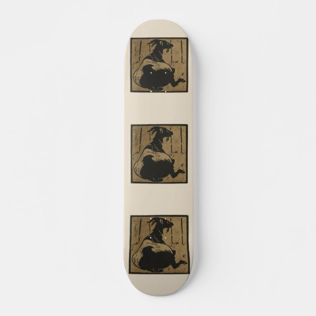 Skateboard Chèvre - Animaux Carrés Illustration (Devant)