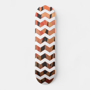 Skateboard Chevron Tiger chaud orange et noir