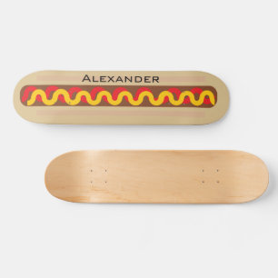 Skateboard Chien Chaud Nourriture Colorée Nom Personnalisé