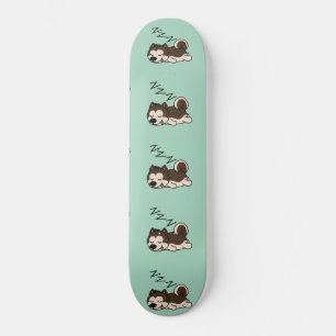 Skateboard Chien couchant Sibérien Husky Amoureux des animaux