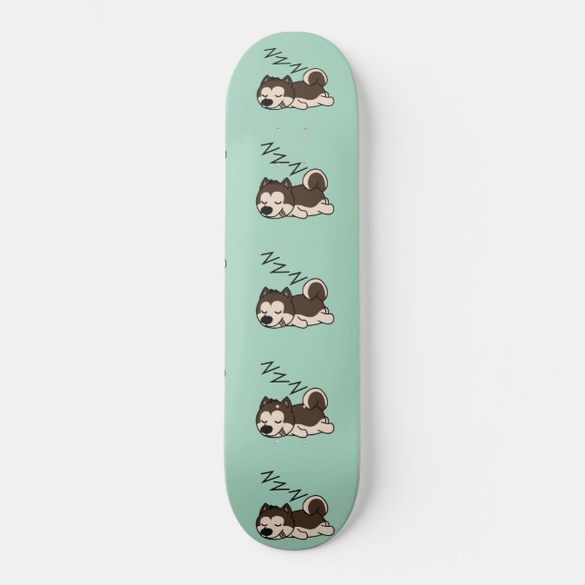 Skateboard Chien couchant Sibérien Husky Amoureux des animaux (Recto)