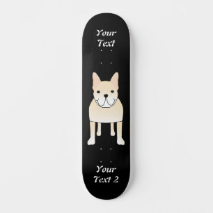Skateboard Chien mignon. Bouledogue français crème pâle