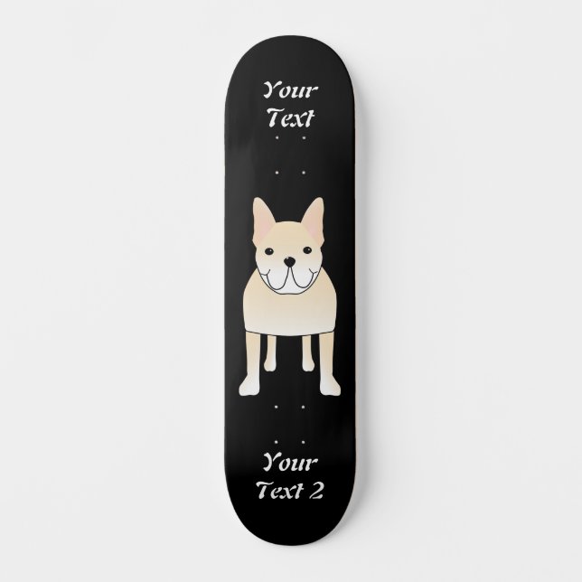 Skateboard Chien mignon. Pale Cream French Bulldog. (Recto)
