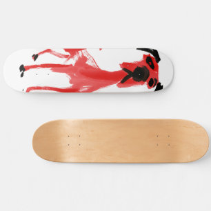 Skateboard Chien Rouge Art de Chien Rouge et Noir Expressif