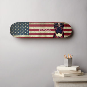 Skateboard Chien taureau américain personnalisé