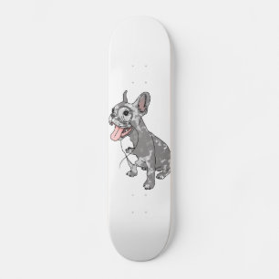 Skateboard Chien taureau français avec monocle