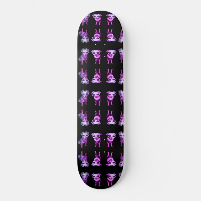 Skateboard Chiens en Lunettes (Recto)