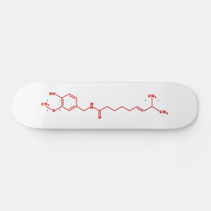 Skateboard Chili Capsaicin Formule chimique moléculaire