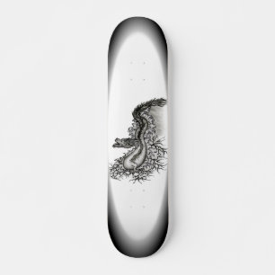 Skateboard Chine Dragon, noir et blanc Design en Tattoostyl