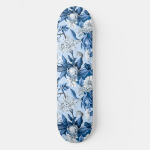 Skateboard Chinoserie bleu et blanc Série Design 3