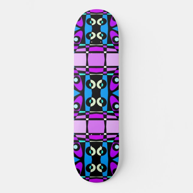 Skateboard Chintz bohème 48 bleu violet noir (Recto)