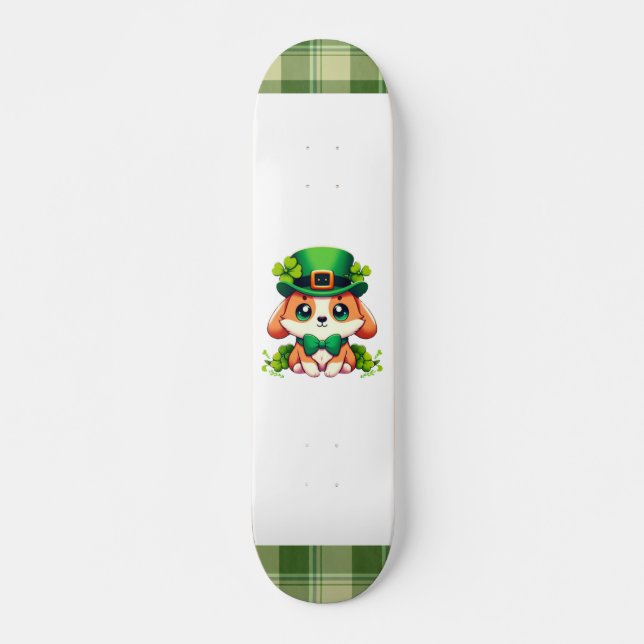 Skateboard chiot de la Saint-Patrick (Devant)