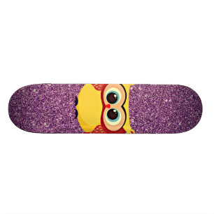 Skateboard Chouette parties scintillant