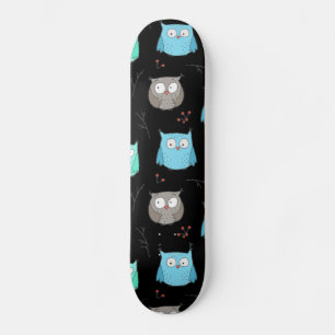Skateboard Chouettes et branches Motif